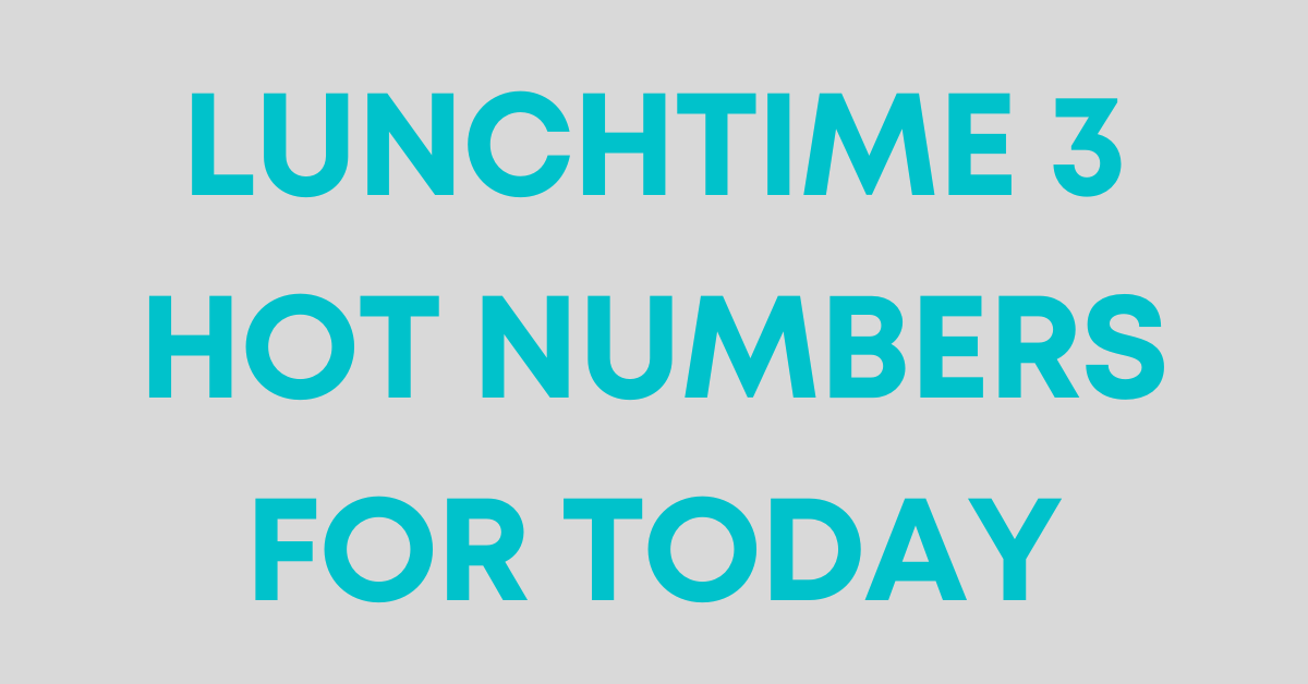 lunchtime 3 hot numbers for today 28 august 2022